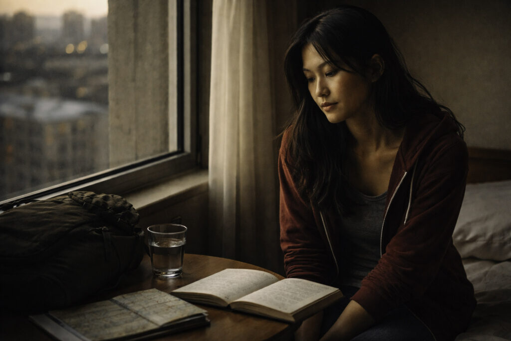 Elisa Lam en la habitación de hotel